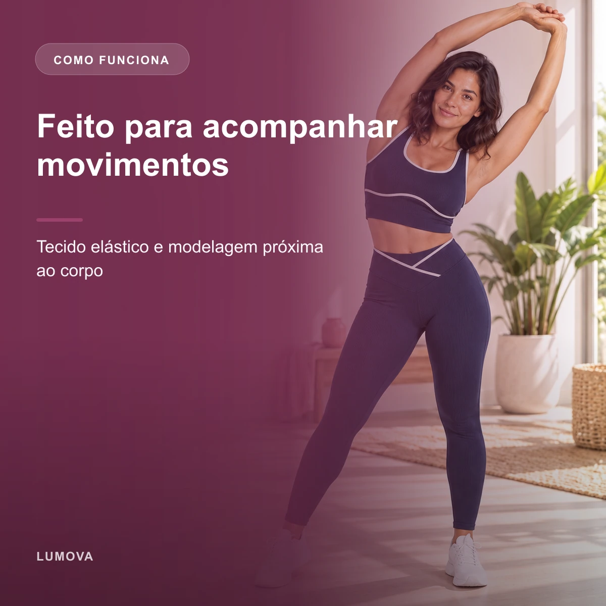 Principal funcionalidade de Conjunto Fitness Canelado 3 Peças